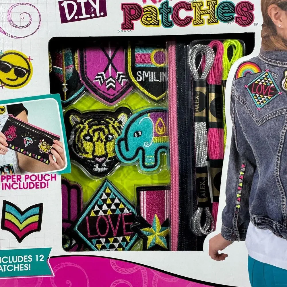 Alex D.I.Y. Iron and Wear Rad Patches 18 Piece Set Craft Kit New Ages 8+